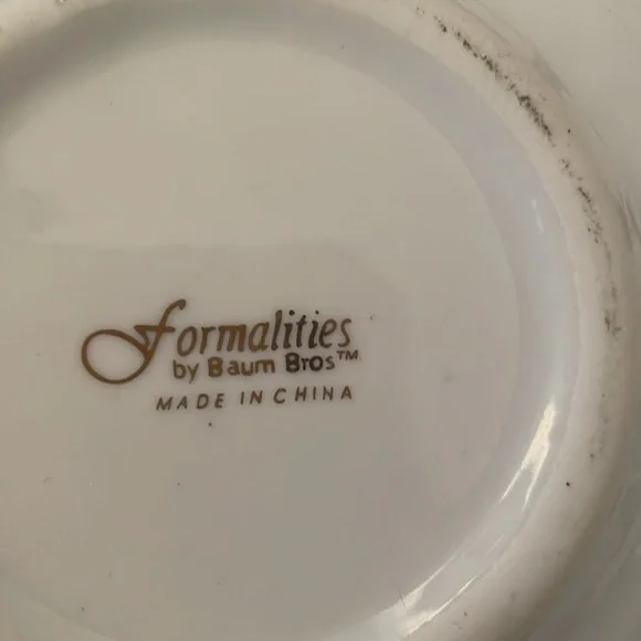 Formalities by Baum Bros Pastel Butterflies Gold Rim 2½ Oz Tea Cup & Saucer Set